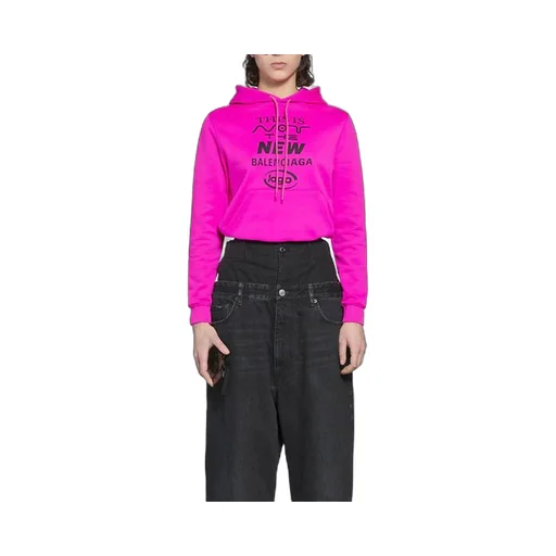 Micro Mark Logo Drawstring Long Sleeves Hoodie Pink