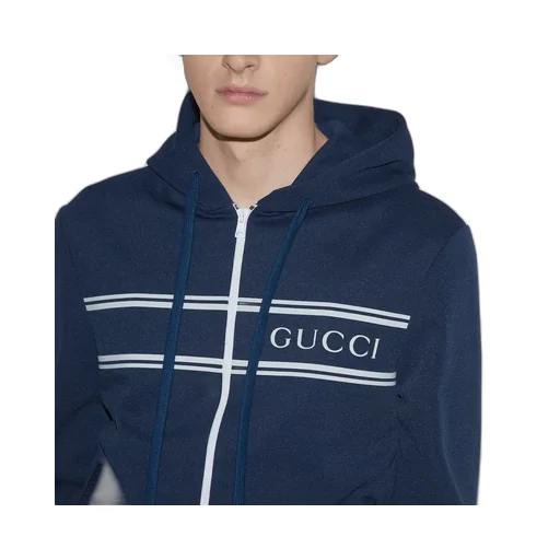Technical jersey hooded sweatshirt
