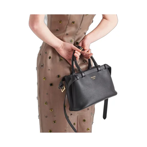 Prada Buckle small leather handbag with double belt