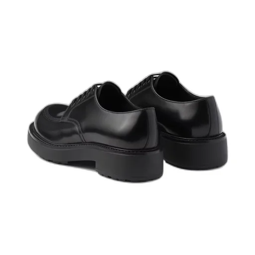 Brushed leather derby shoes