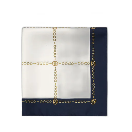 Interlocking G Gucci chain silk pocket square