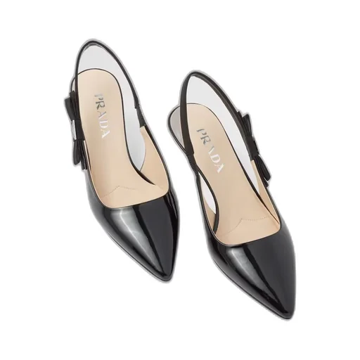 Patent leather slingbacks
