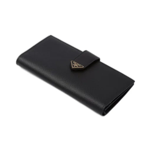 Large Saffiano and smooth leather wallet