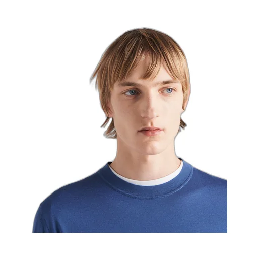 Superfine wool crew-neck sweater