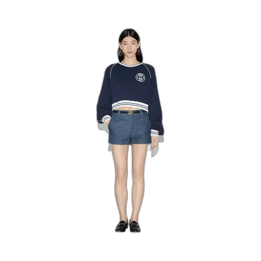 Cotton jersey sweatshirt with embroidery