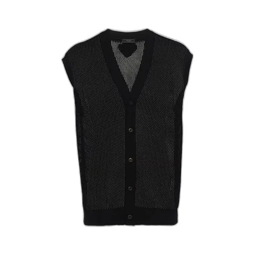 Sleeveless silk and cotton cardigan