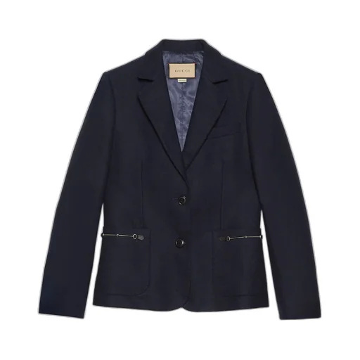 Cashmere twill jacket with Horsebit