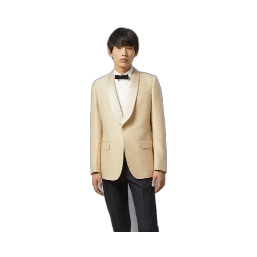 Horsebit wool silk jacquard jacket