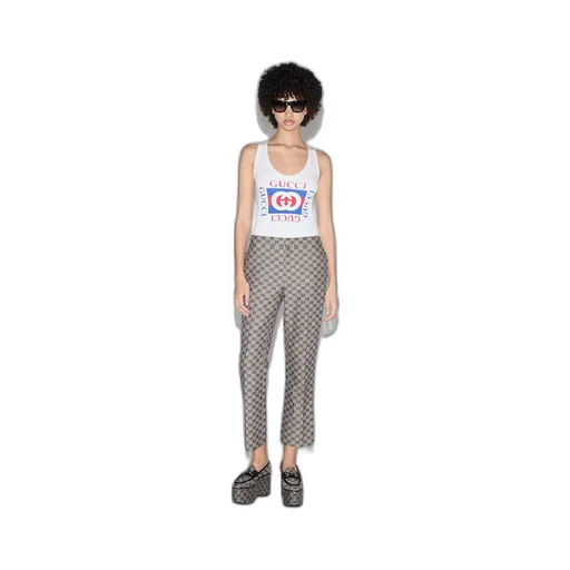 GG linen blend canvas pant