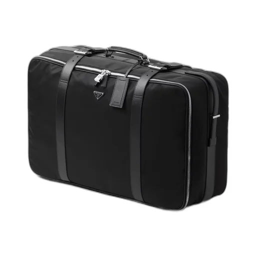 Re-Nylon and Saffiano leather suitcase