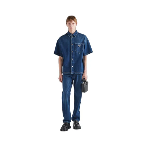 Padded denim shirt