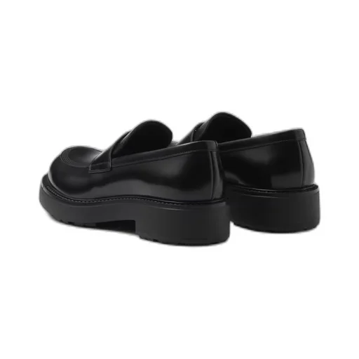 Brushed leather loafers