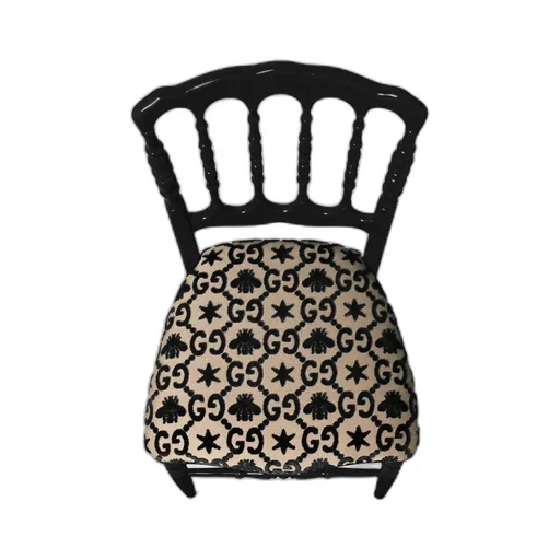 Wood chair with GG bees and stars