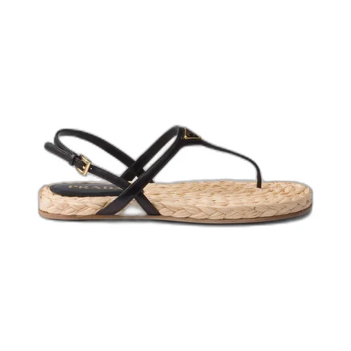 Nappa leather thong sandals