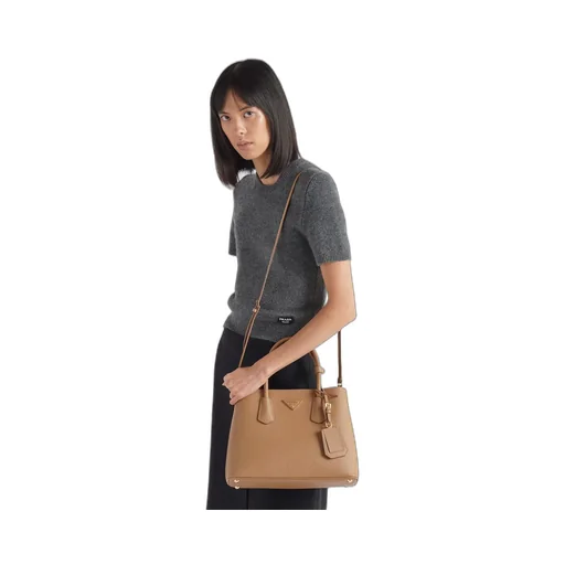 Small Saffiano Leather Double Prada Bag
