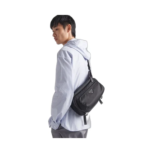 Re-Nylon and Saffiano leather shoulder bag