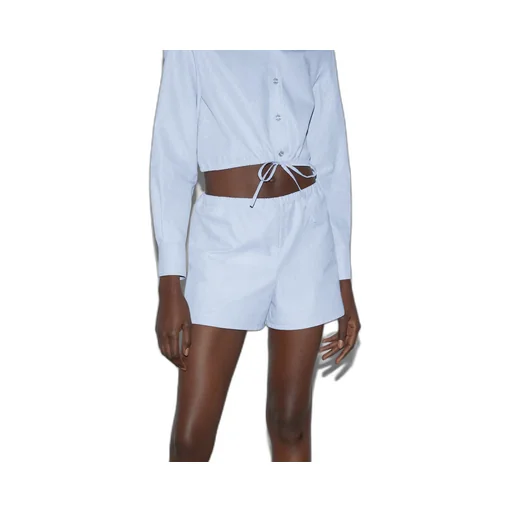 Pinstripe cotton jacquard shorts