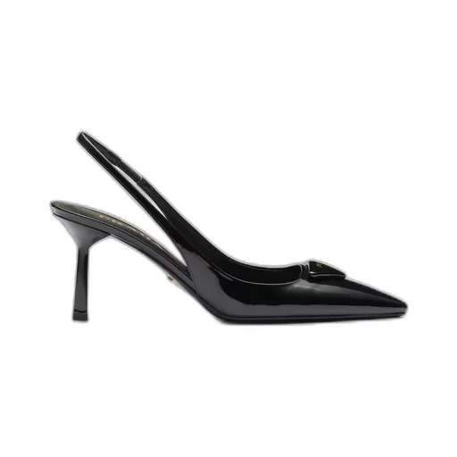 Patent leather slingback pumps