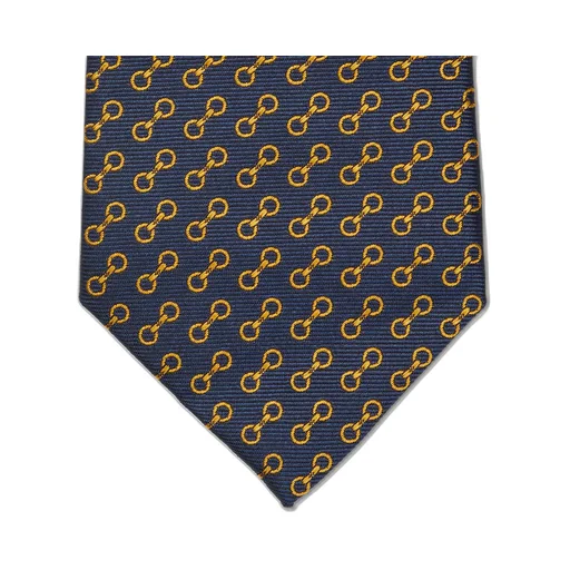 Horsebit silk jacquard tie