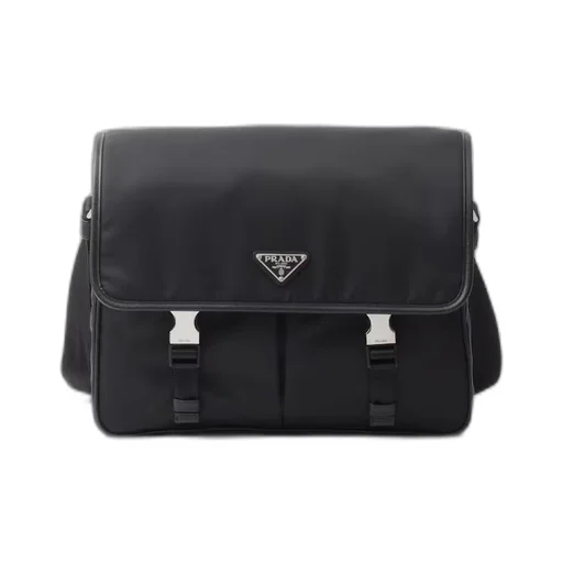 Re-Nylon and Saffiano leather shoulder bag