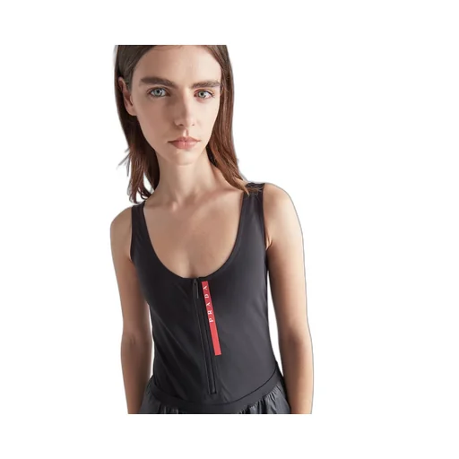 Stretch jersey one-piece swimsuit