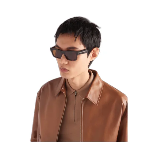 Sunglasses with iconic metal plaque