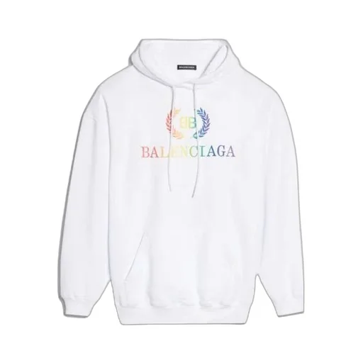 Rainbow Logo Hoodie White
