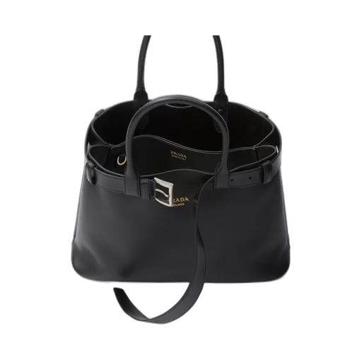 Prada Buckle large leather handbag with belt