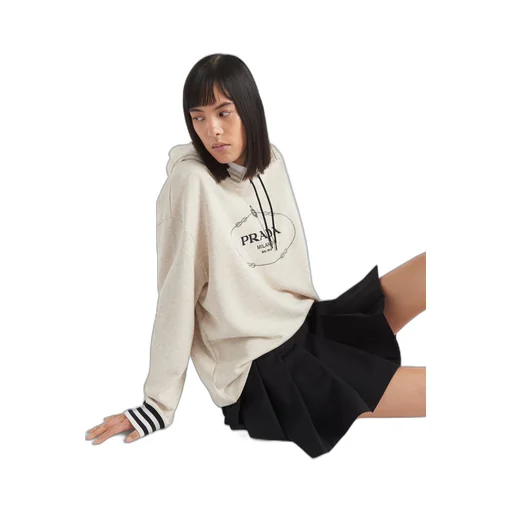 Oversized cotton fleece hoodie
