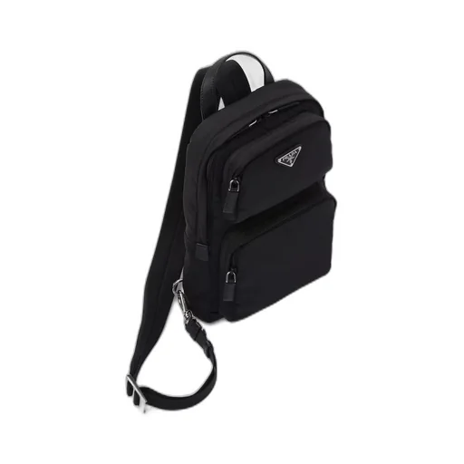 Re-Nylon and Saffiano leather backpack