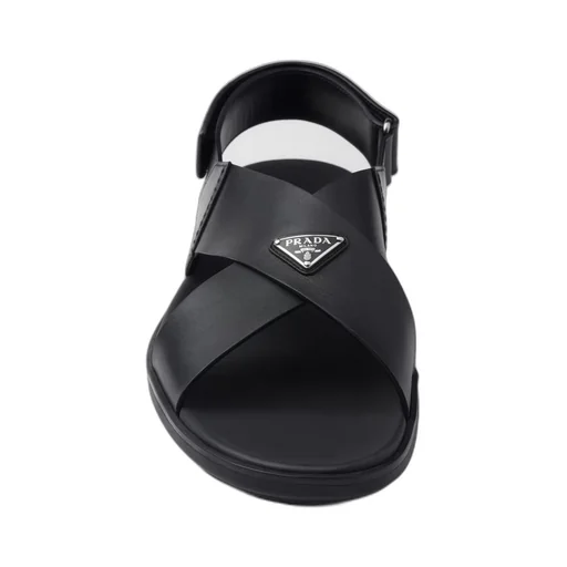 Crisscross leather sandals