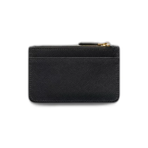 Saffiano and smooth leather card holder