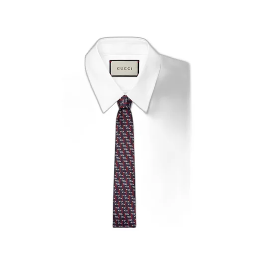 Horsebit silk jacquard tie
