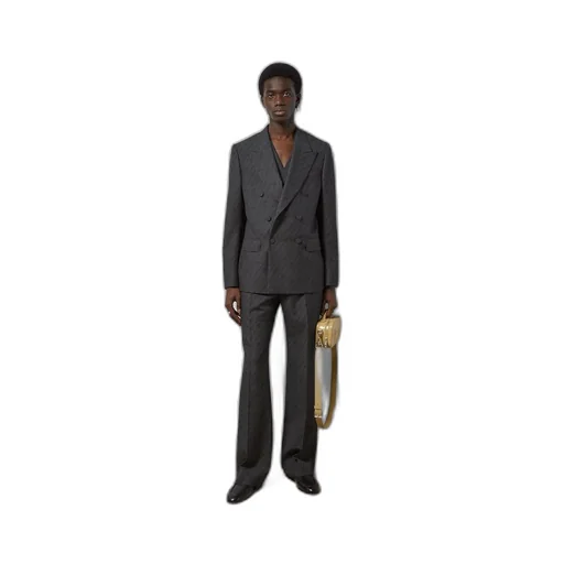 Interlocking G striped wool formal jacket