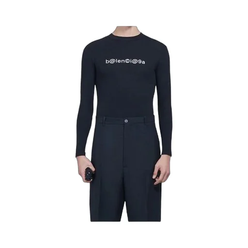 Symbolic Creative Logo Printing Elastic Long Sleeves Black