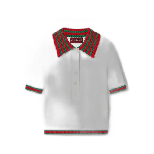 Cotton lace polo T-shirt