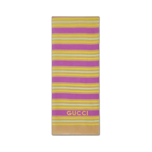 Striped printed silk cotton stole