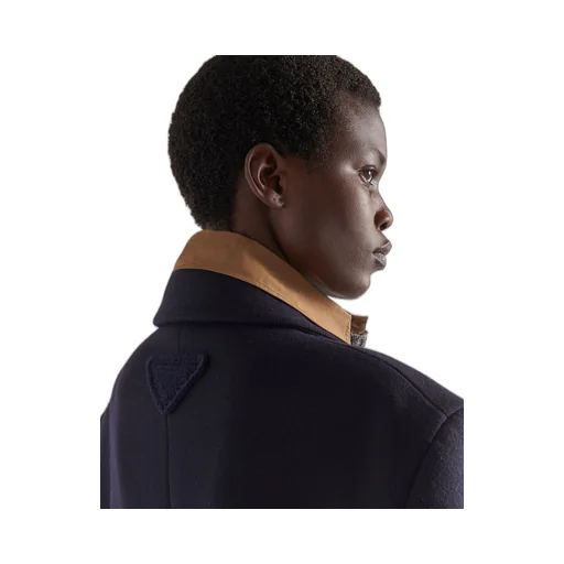 Single-breasted cachemire and wool coat with collar