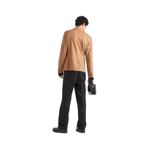 Single-breasted cashmere and wool jacket