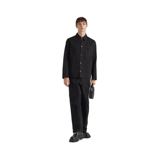 Cotton satin cargo pants
