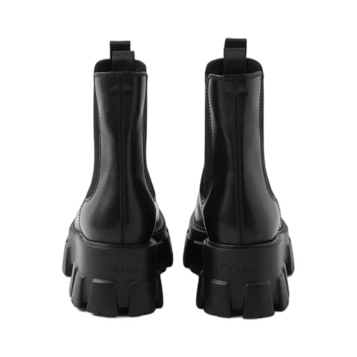 Monolith brushed leather booties