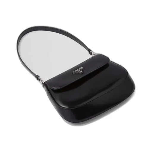 Prada Cleo brushed leather shoulder bag with flap