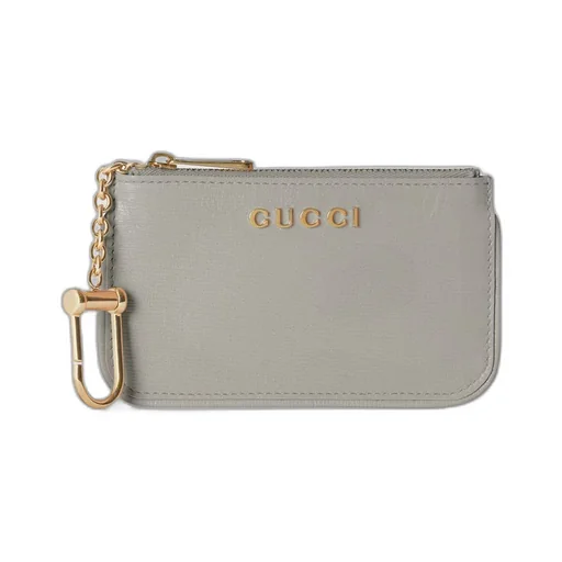 Zip key case with Gucci script