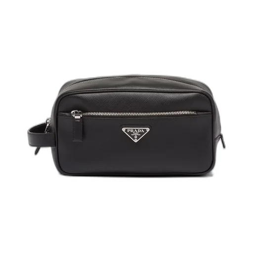 Saffiano leather travel pouch