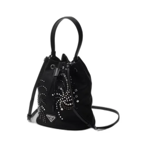 Re-Nylon embroidered mini-bag