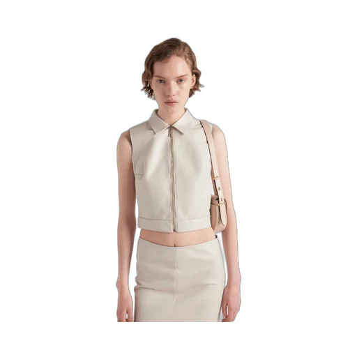Stretch nappa leather vest