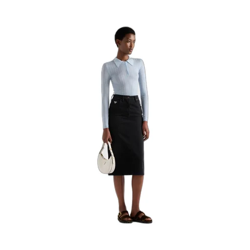 Denim midi-skirt