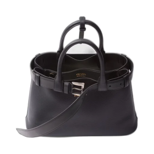 Prada Buckle medium leather handbag with belt