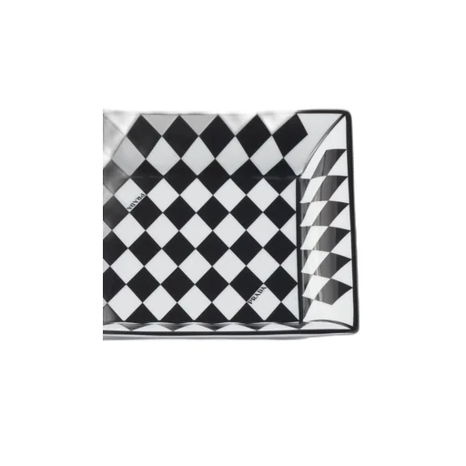 Large square porcelain catchall tray - Checkerboard