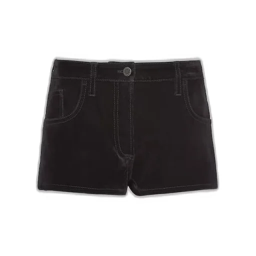 Velvet denim shorts